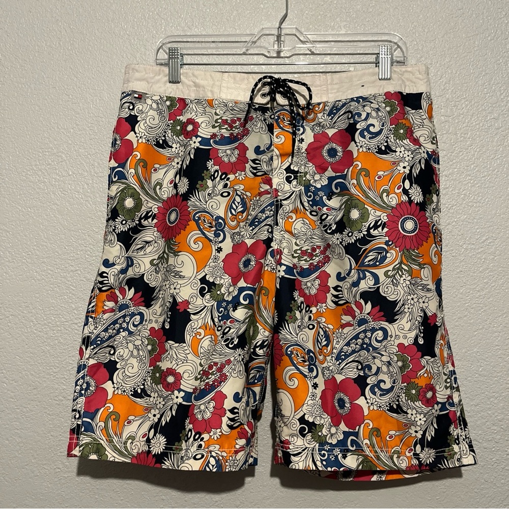 Tommy Hilfiger Multi-Color Floral Paisley Swim Boardshorts Trunks Size Large